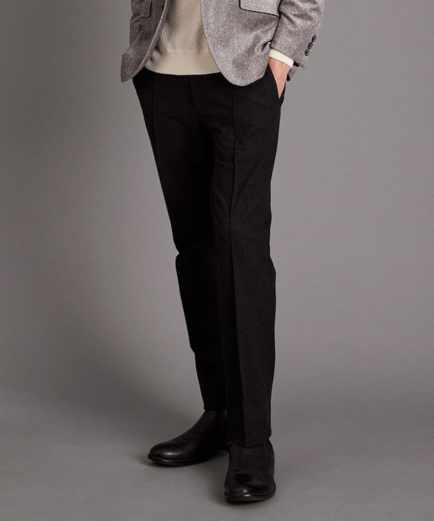 JOSEPH ABBOUD 【ウエストも伸びる！/ハイパワーストレッチ/洗える】2WAYストレッチ メルトンジャージーパンツ グレー系