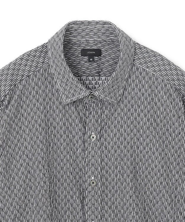 JOSEPH HOMME トライジャガード ストライプ ストレッチ レギュラーカラーシャツ ブラック系1