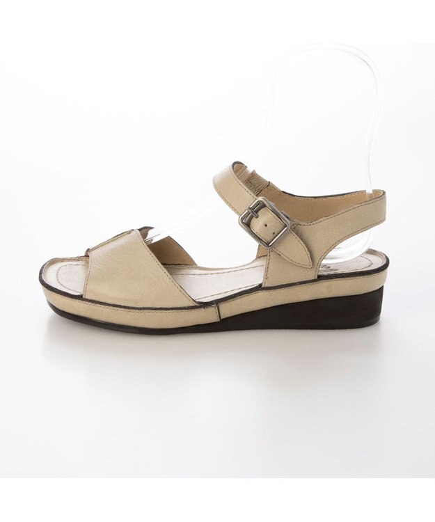 ing <ing>【WEB限定】ウエッジヒールレザーサンダル アイボリー