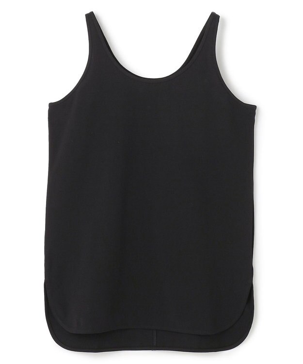 BEIGE， 【洗える】BROIS / コットンシャツテールタンクトップ Black