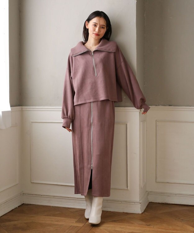 Green Parks ・ＥＬＥＮＣＡＲＥ　ＤＵＥ　スエードポンチハーフＺＩＰ Pink