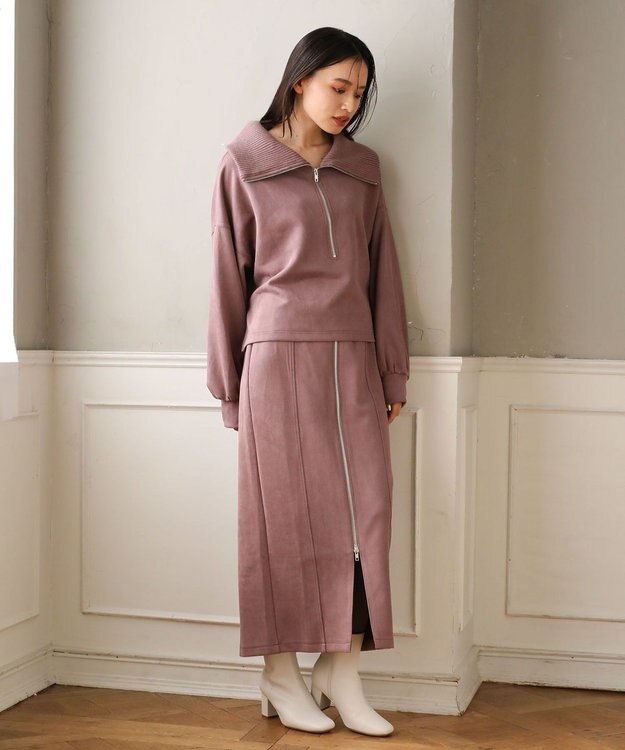 Green Parks ・ＥＬＥＮＣＡＲＥ　ＤＵＥ　スエードポンチハーフＺＩＰ Pink