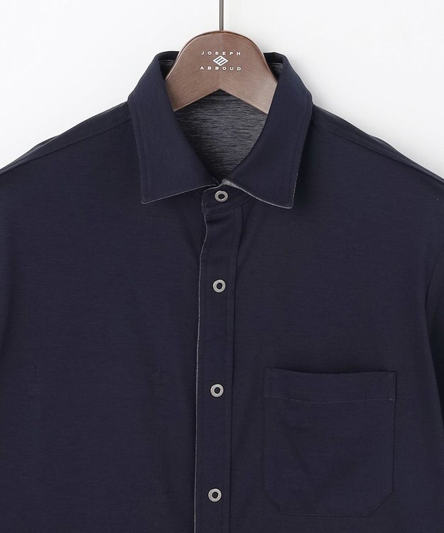JOSEPH ABBOUD 【キングサイズ・ジャージー素材・ストレッチ】バーシブルジャージー シャツ ネイビー系2