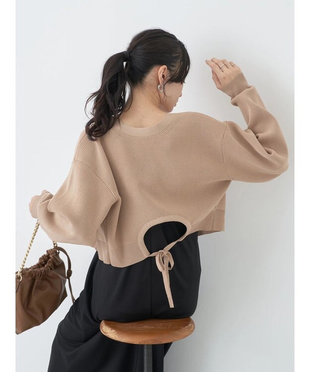 earth music&ecology バックリボンボレロ Beige