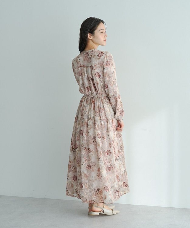 YECCA VECCA ぼかしフラワー柄ワンピース Yellow