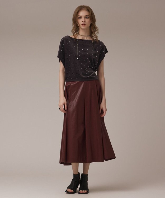 GRACE CONTINENTAL ベロアルーズカットトップ グレー