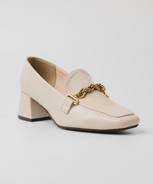 BONTRE 【PRECIEUX JOUET/プレシュウジュエ】マルチチェーンスクエアローファー エクリュ