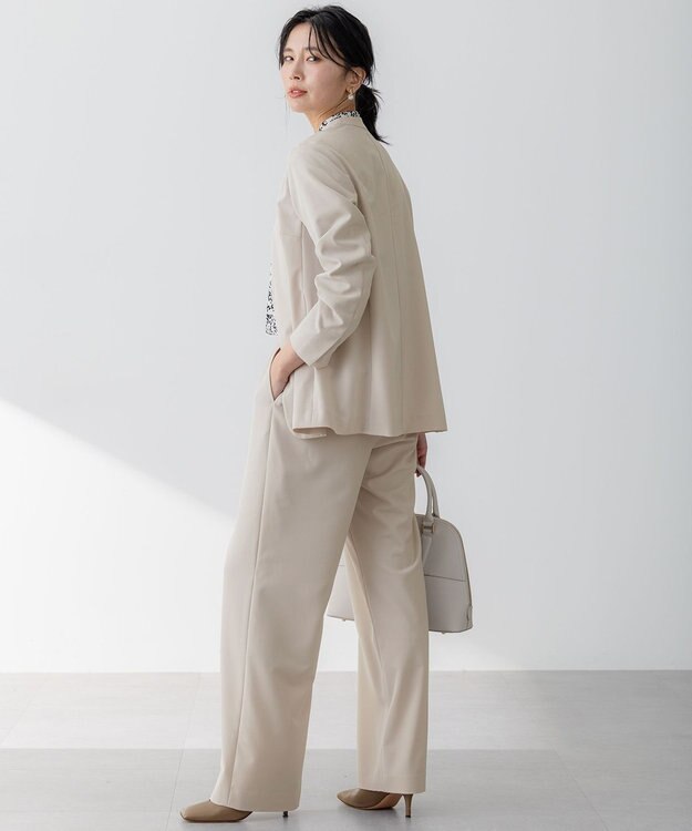 23区 【セットアップ対応/洗える】2WAYストレッチツイル ジャケット ベージュ系