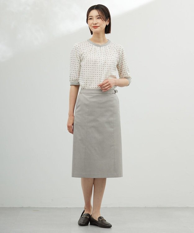 J.PRESS LADIES 【セットアップ対応・洗える・撥水】コットンFITTY スカート ベージュ系