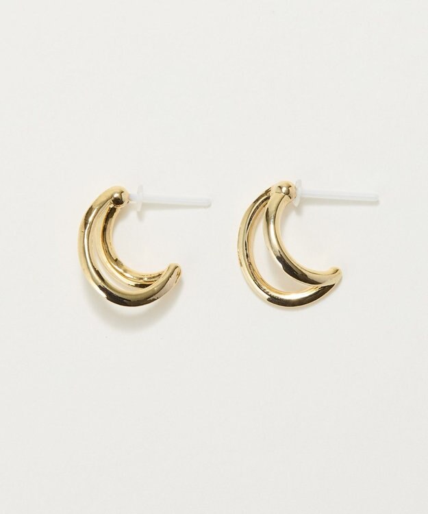 Phoebe 〈アレルギー対応〉ベーシックダブルフープセラミックピアス　ゴールド ゴールド