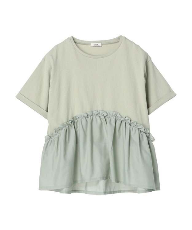 earth music&ecology ドッキングギャザープルオーバー Mint Green