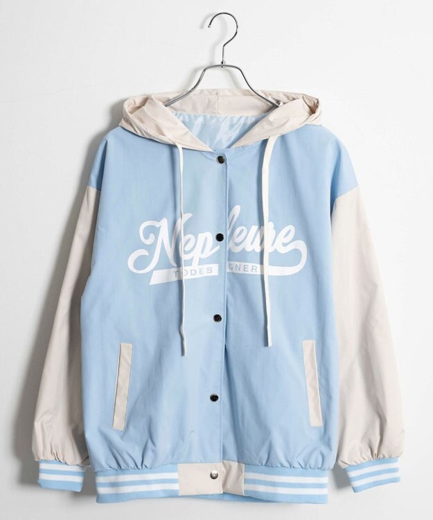 WEGO フード付きブルゾン サックス