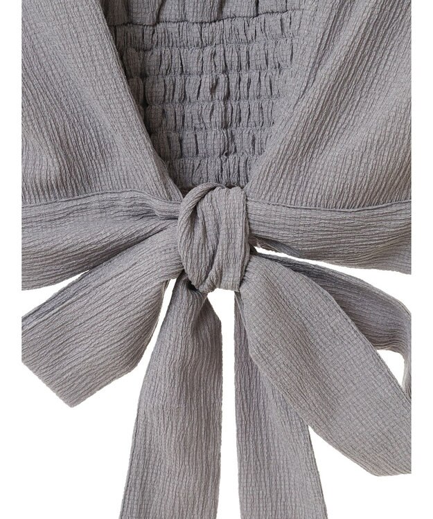 earth music&ecology ＳＥＴ２点バックリボンブラウス＋フレアスカート Gray