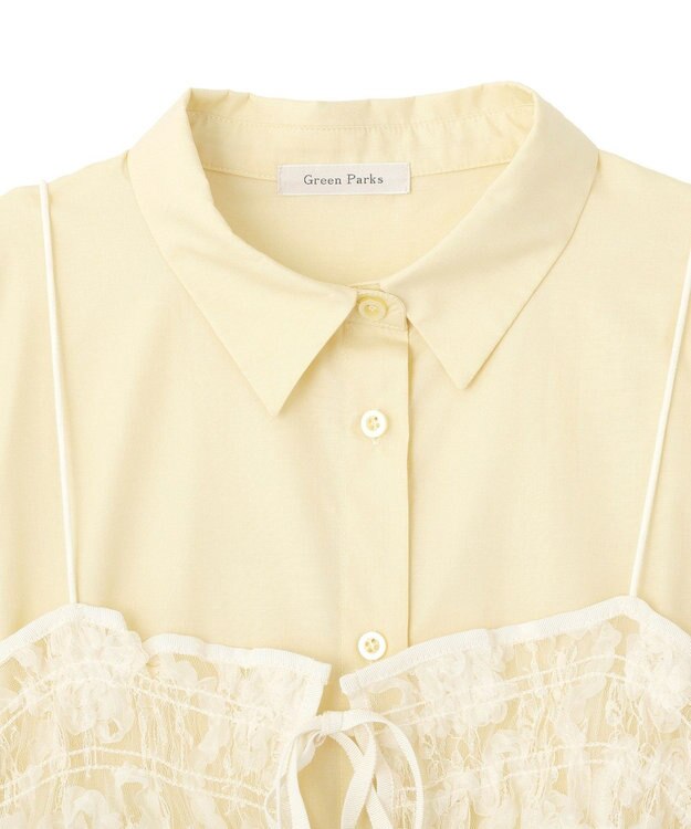 Green Parks ＳＥＴ２点シャツ＋レースビスチェ Yellow