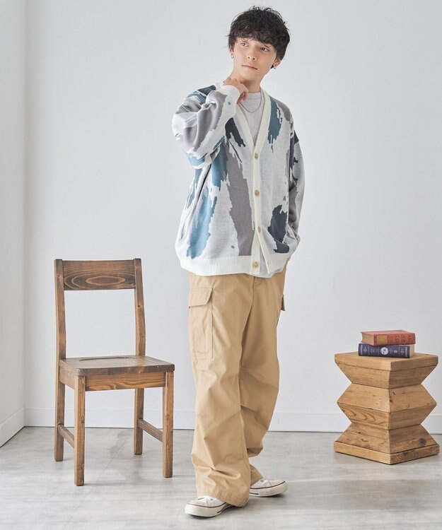 WEGO オーバーフィットパターンカーディガン 柄4