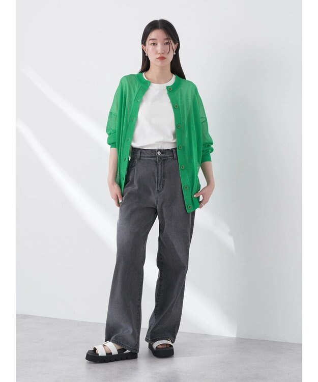 earth music&ecology シアーニットカーディガン Green