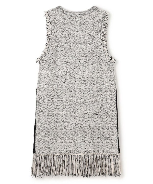 uncrave ツイードニット ジレ オフ×ブラック