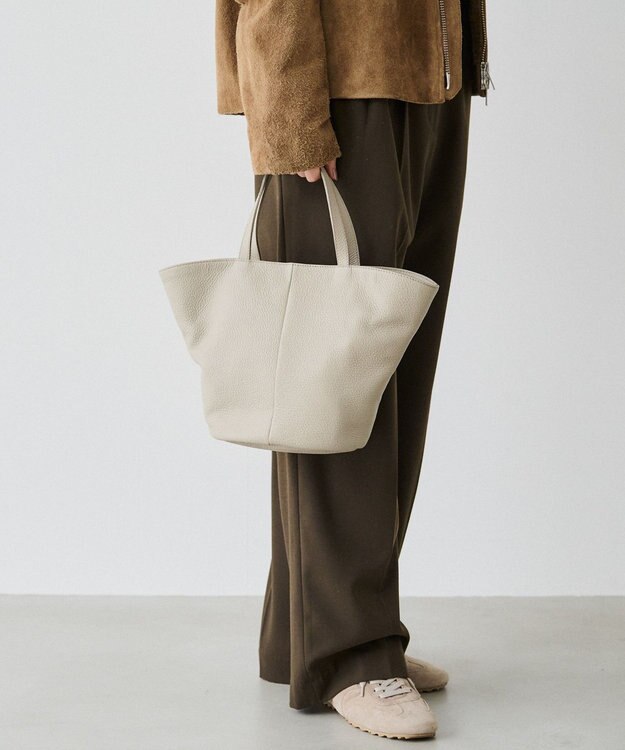 russet レザー2WAYミニトートバッグ(CE-1643) GrayBeige