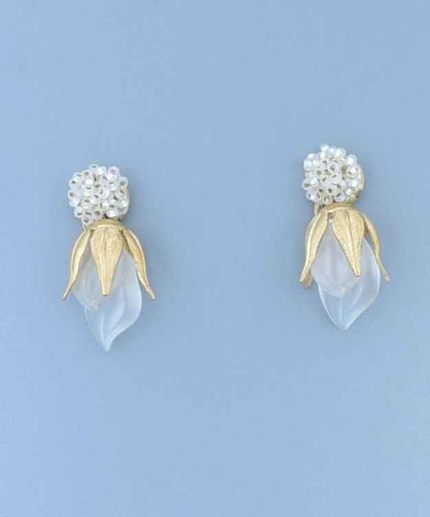 monshiro スイートピープチピアス ホワイト