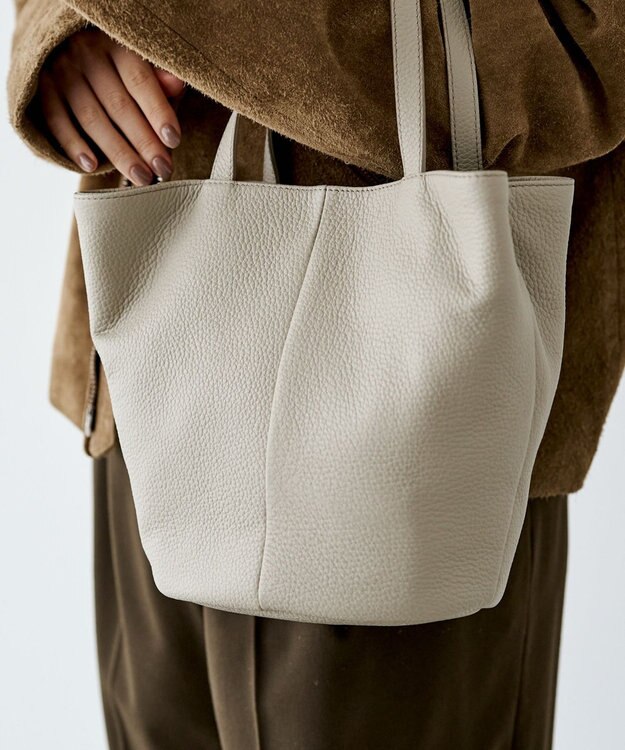 russet レザー2WAYミニトートバッグ(CE-1643) GrayBeige