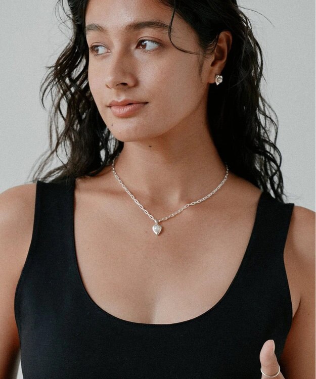 yoaa シルバー925 ハートピンクアコヤパールピアス シルバー925