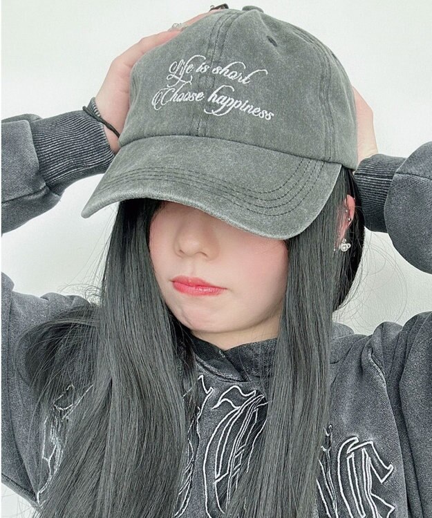 WEGO ロゴ刺繍ピグメントキャップ ブラックその他