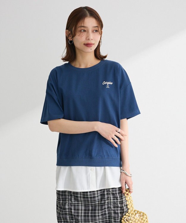 Green Parks さがら刺繍Ｔシャツ Navy