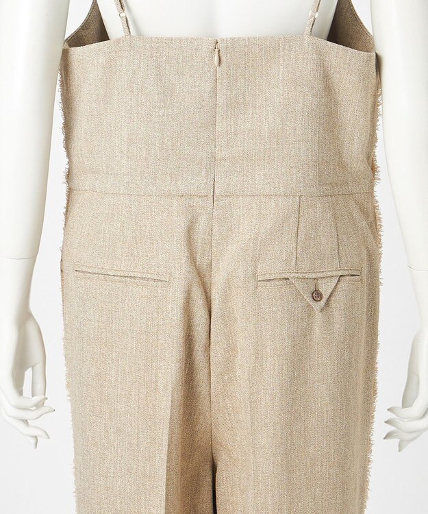 23区 【GOLD LABEL】リネンツイル サイドフリンジ オールインワン ベージュ系