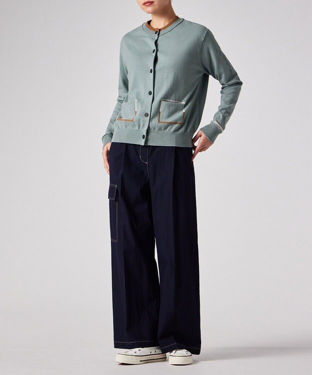 Paul Smith アクセントカラー カーディガン グレイッシュブルー