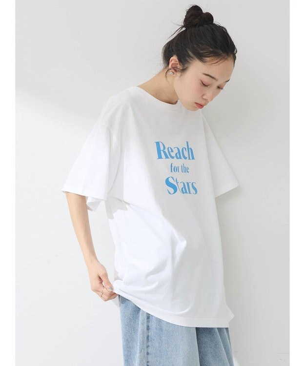 earth music&ecology アソートロゴプリントＴ Off White