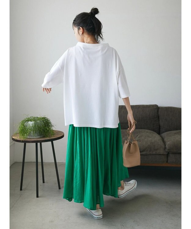 CRAFT STANDARD BOUTIQUE シルケット天竺　ロゴＰＴボトルネックＰＯ　５／Ｓ Off White