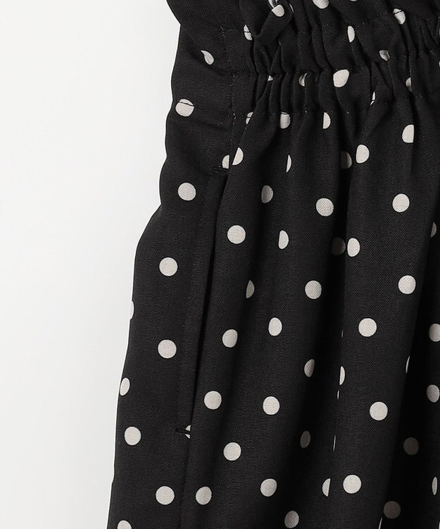 ANY KIDS 麻ライク ドット柄 ガウチョ ブラックドット