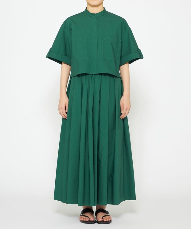 uncrave 【洗濯機洗い可】カラータイプライター ショートシャツ（uncrave WHITE） グリーン