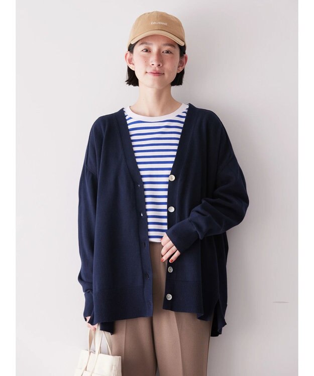 AMERICAN HOLIC ＵＶカットミディニットカーディガン Navy