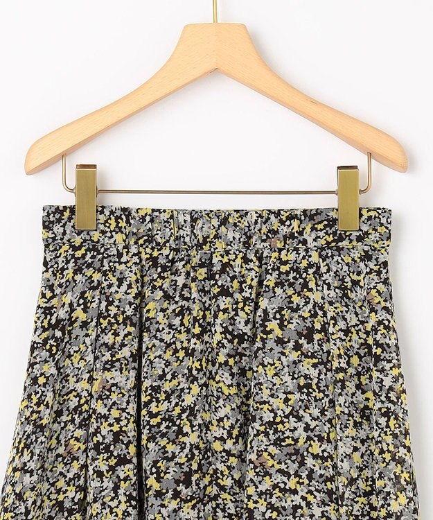 組曲 【先行予約】インプレッションフラワープリント フレアスカート イエローフラワー系