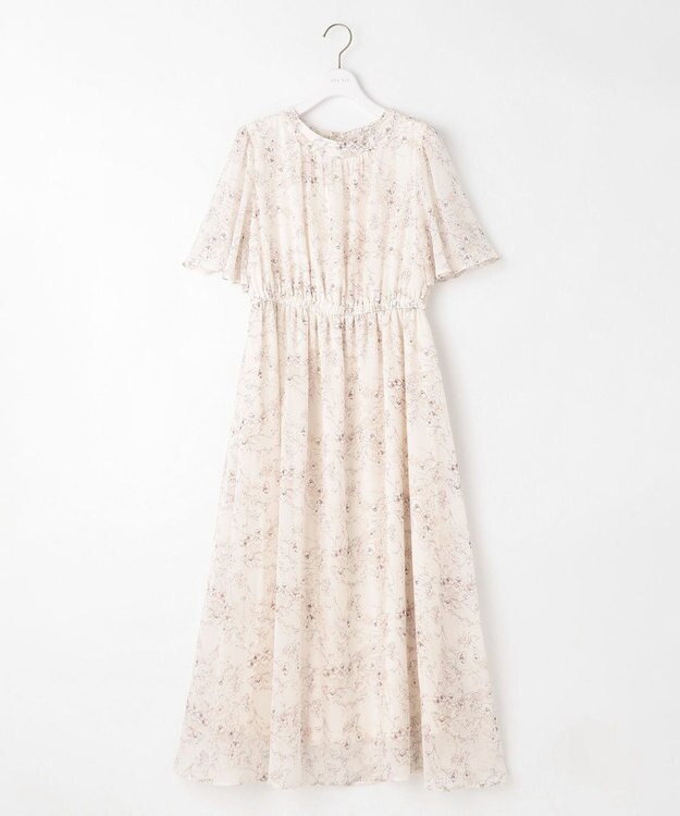 ANY SIS 【洗える】フラワープリント ワンピース アイボリーベース