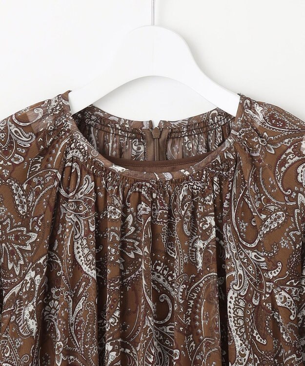 自由区 L 【SHIHOさん着用】ペイズリープリント ワンピース モカ