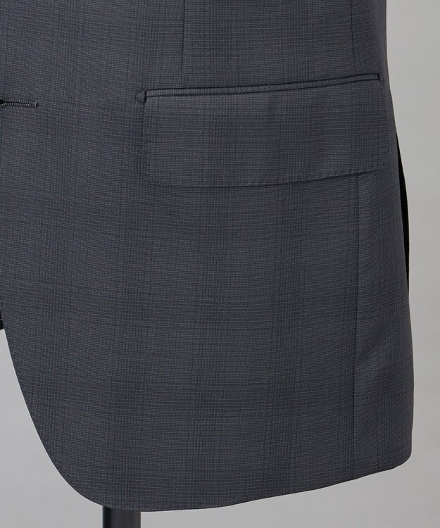 GOTAIRIKU 横に伸びる【TasmaniaWool/タマニアウール】ストレッチ スーツ_グレー格子柄 グレー格子地柄