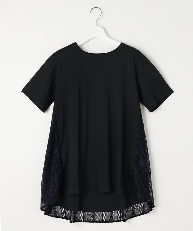 自由区 【WEB限定・洗える・XSサイズあり】レースコンビ カットソー ネイビー系