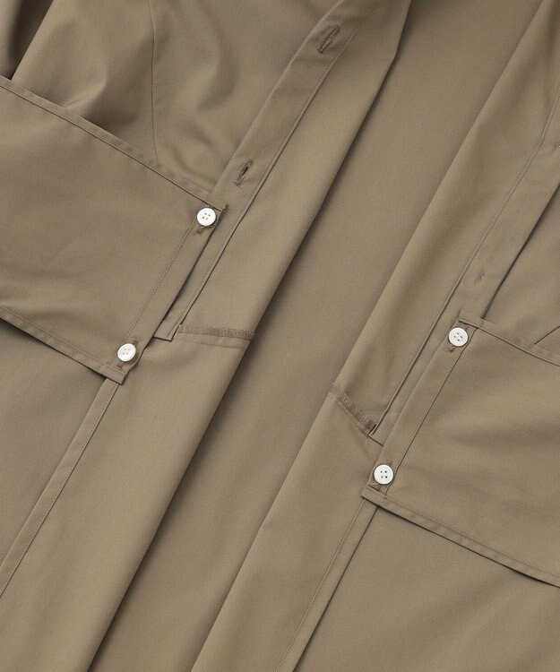 #Newans 【ANSWER for 産前産後ママ】リボン取り外し可能！シャツカラーワンピース カーキ系