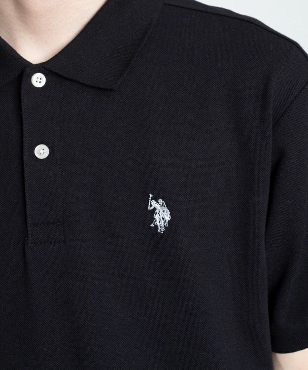 WEGO 【ユニセックス着用ITEM/SMLサイズ展開】U.S. POLO ASSN.別注ポロシャツ ブラック