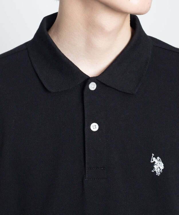 WEGO 【ユニセックス着用ITEM/SMLサイズ展開】U.S. POLO ASSN.別注ポロシャツ ブラック