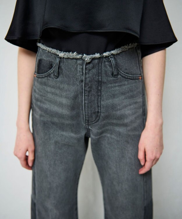 GRACE CONTINENTAL ベルトレスデニムパンツ ブラック