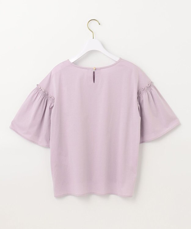 ANY SIS シルケットストライプ フレアスリーブ カットソー 【WEB・一部店舗限定】ラベンダー