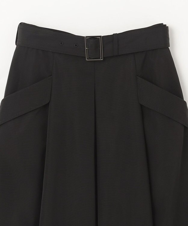 GRACE CONTINENTAL グログランタックフレアスカート ブラック