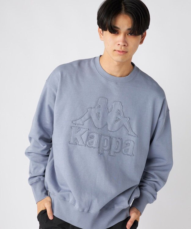 OP／FILA 【Kappa】オーバーサイズ ヘビーウェイトクルースウェット ライトブルー