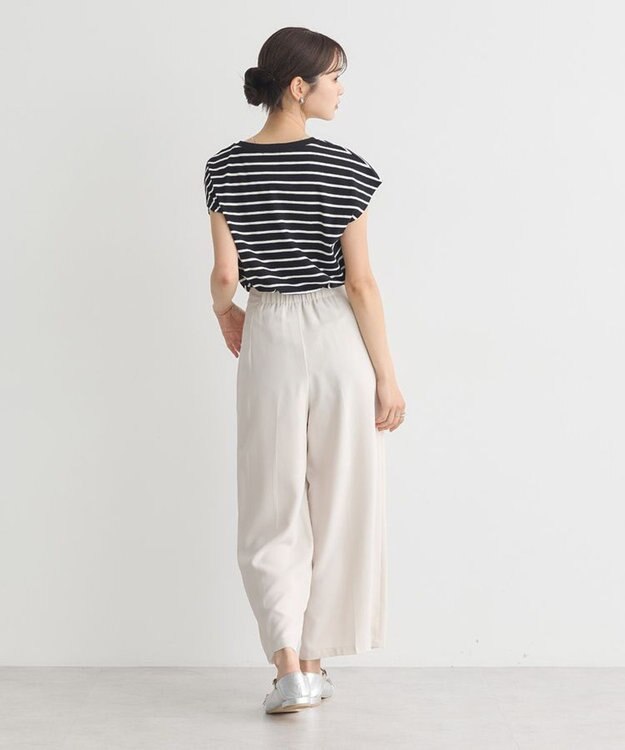 earth music&ecology 【接触冷感/洗濯機可】フレンチＴ Border Black