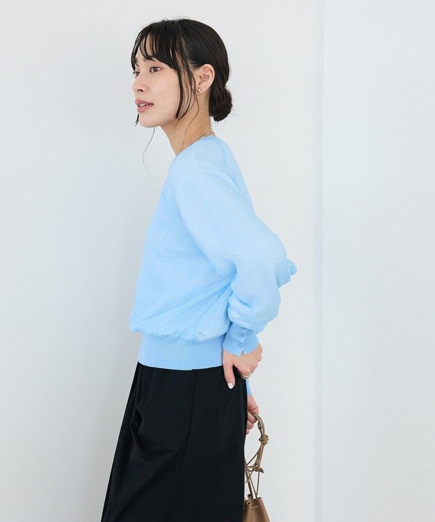 CRAFT STANDARD BOUTIQUE ジョーゼットシアーニットプルオーバー Blue