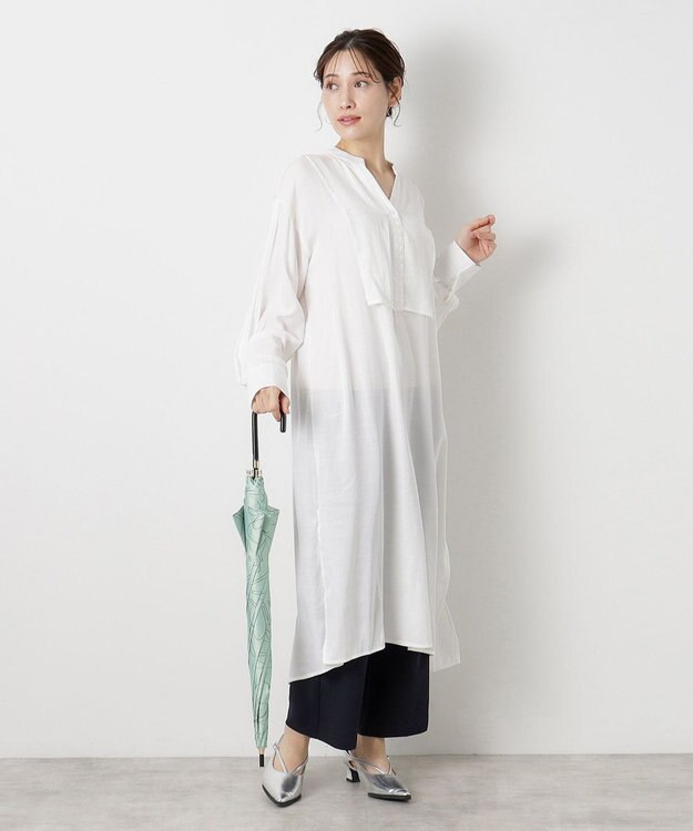 MOONBAT 【新色追加/耐風】ランバン オン ブルー 長傘 フラワー柄サテンジャガードプリント ミントグリーン