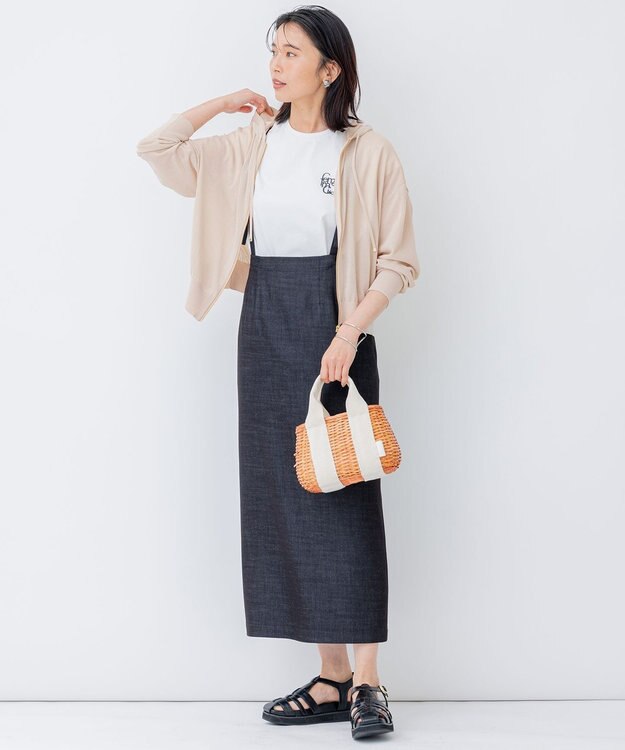 23区 VIOLAd'ORO MIRO スプリットラタン バスケットバッグ ホワイト系1